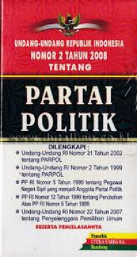 UU RI,No 2 tahun 2008 Tentang Partai politik