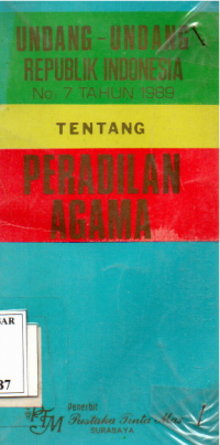 Undang Undang Republik Indonesia Tentang Peradilan Agama